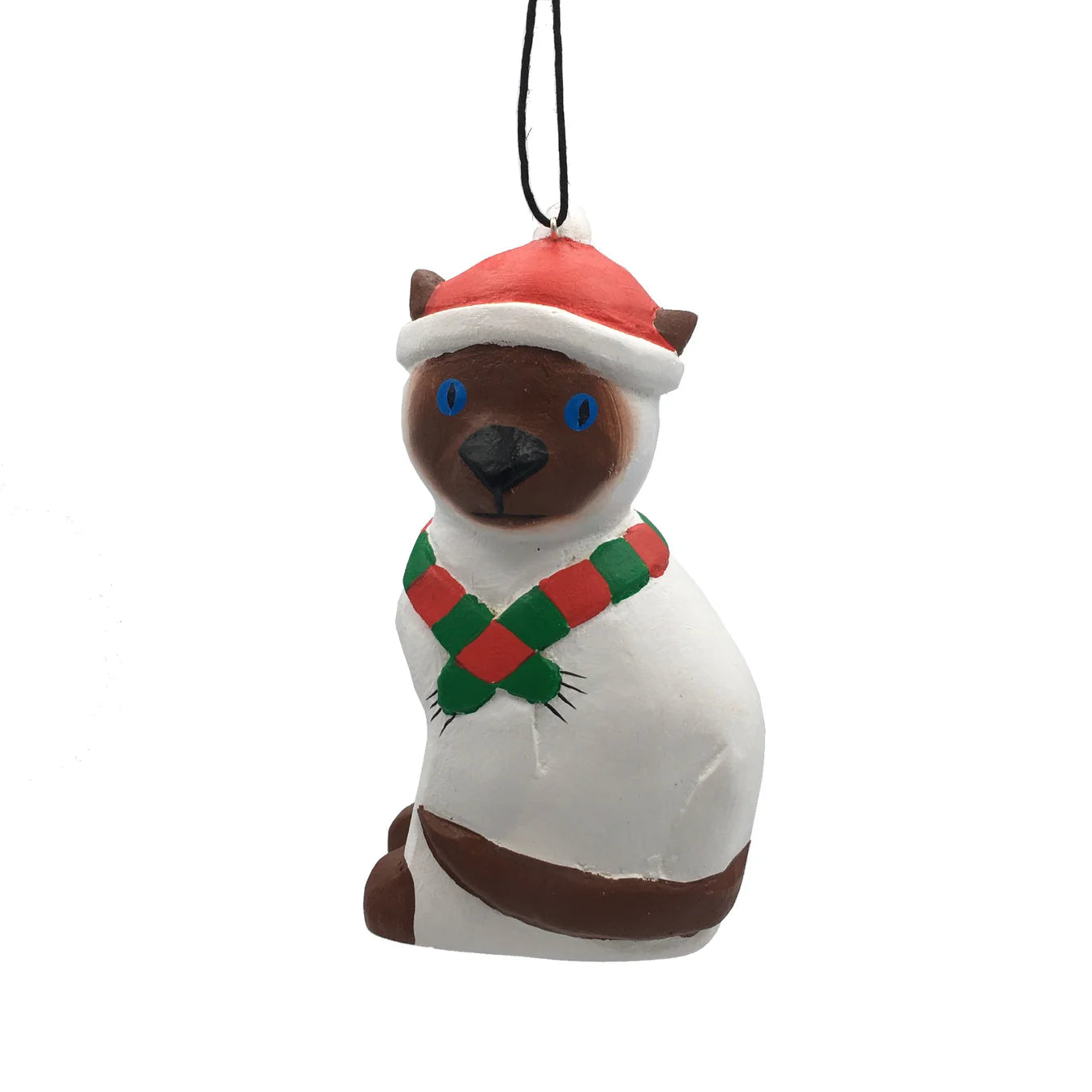 Holiday Siamese Cat- Balsa Ornament