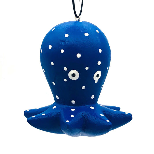 Holiday Octopus, Purple- Balsa Ornament