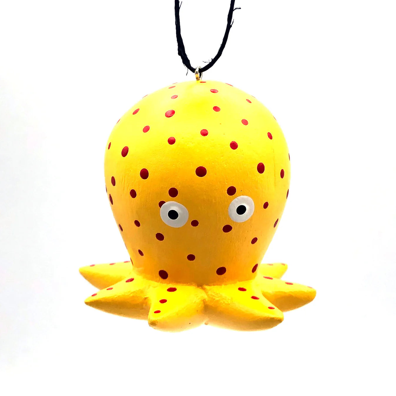 Holiday Octopus, Yellow- Balsa Ornament