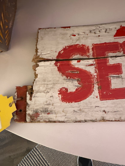 Vintage 7-Up Wooden Sign