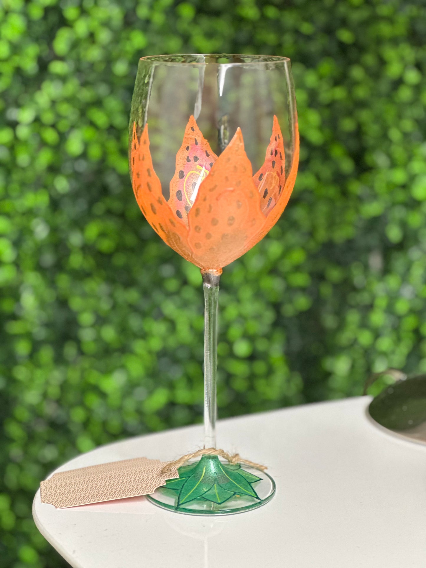 Hand-painted Wine Glass by Vikki Smith