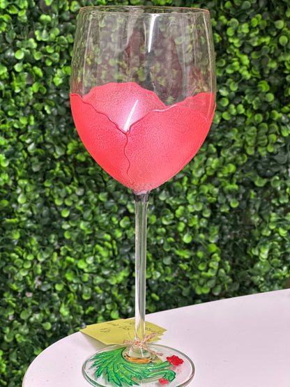 Hand-painted Wine Glass by Vikki Smith