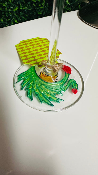 Hand-painted Wine Glass by Vikki Smith