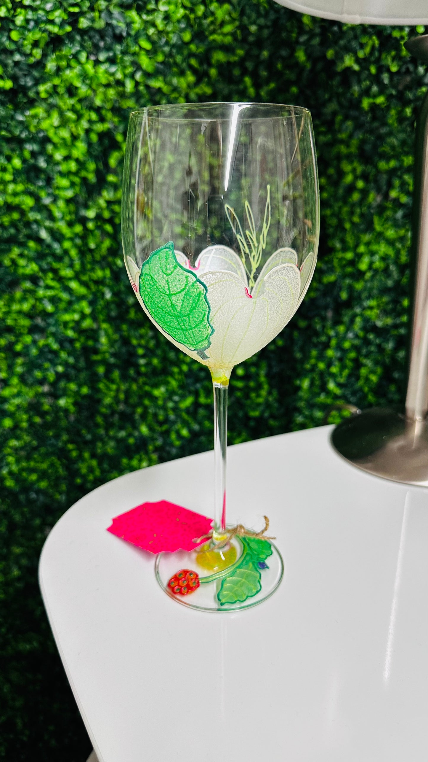 Hand-painted Wine Glass by Vikki Smith