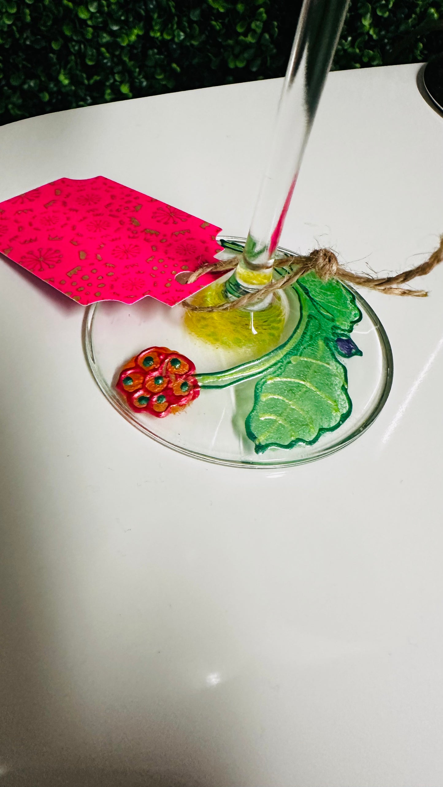 Hand-painted Wine Glass by Vikki Smith