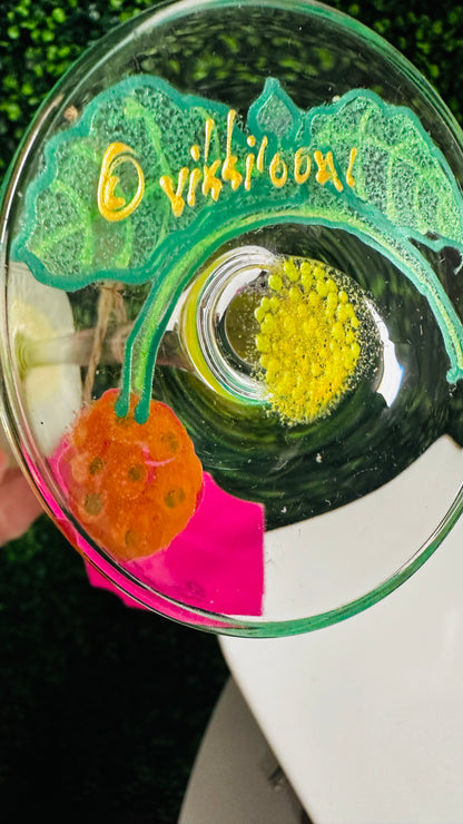 Hand-painted Wine Glass by Vikki Smith