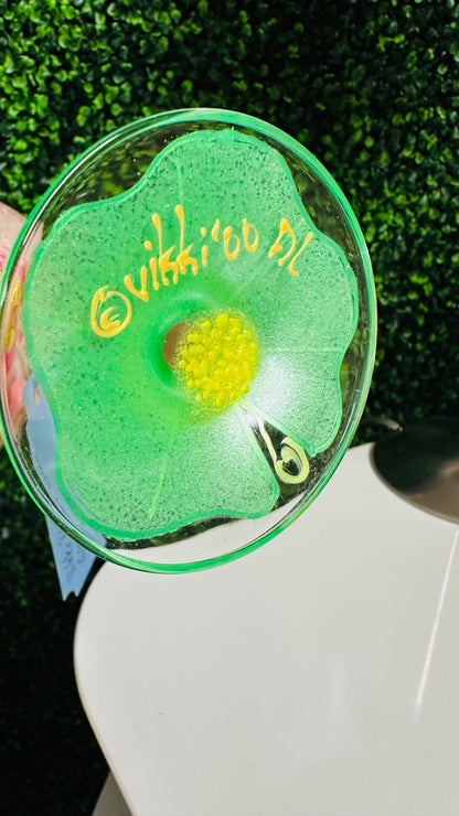 Hand-painted Wine Glass by Vikki Smith