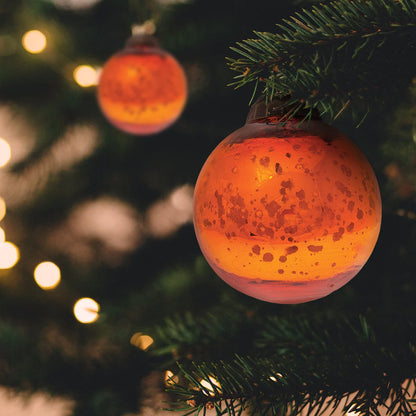 Orange Handmade Glass Ball Ornament