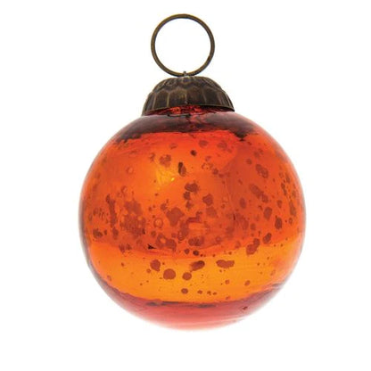 Orange Handmade Glass Ball Ornament