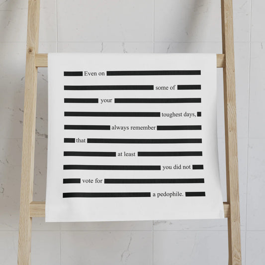 Subtle Redacted Epstein F* Trump Hand Towel