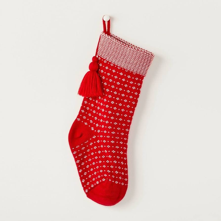 Stocking- Red w/Tassle & Flecks