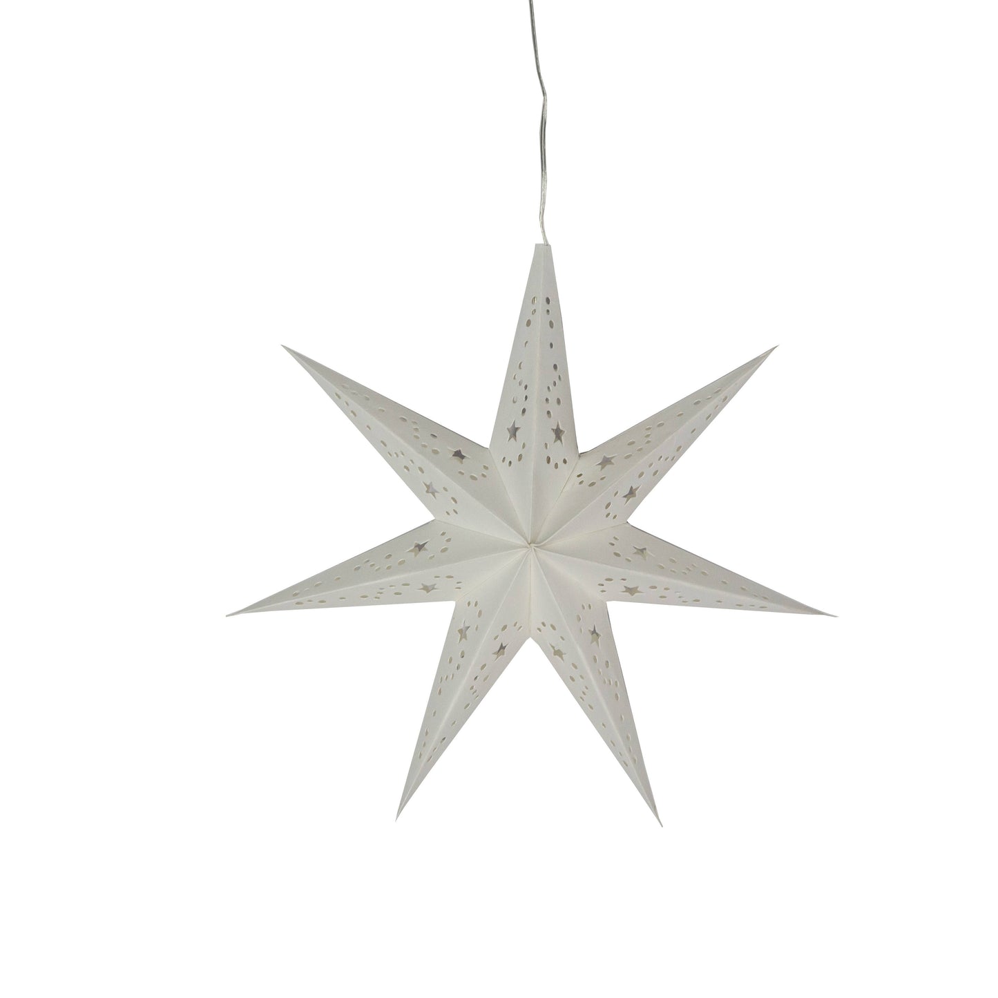 Twinkle Star ~ 7 Pointer, 9", White Paper Star Lantern Light