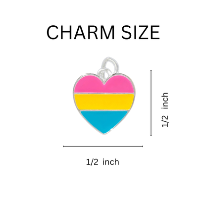 Pansexual Heart Flag Split Ring Key Chains