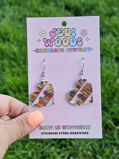 Bookish Heart Earrings