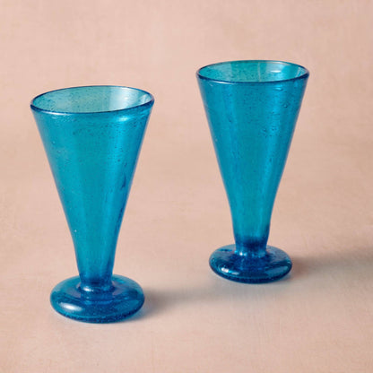 Sama Blue Handblown Cocktail Glass