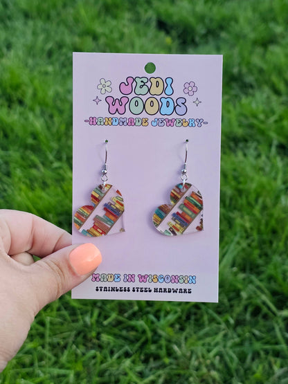 Bookish Heart Earrings