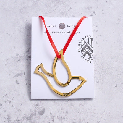 Recycled Bombshell Casings- Dove Peace Ornament