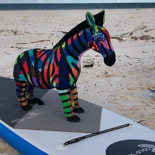 Zebra Flip Flop Sculpture - colours vary