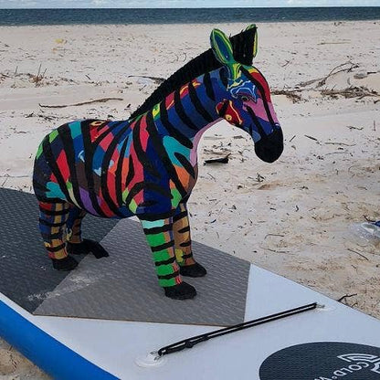 Zebra Flip Flop Sculpture - colours vary
