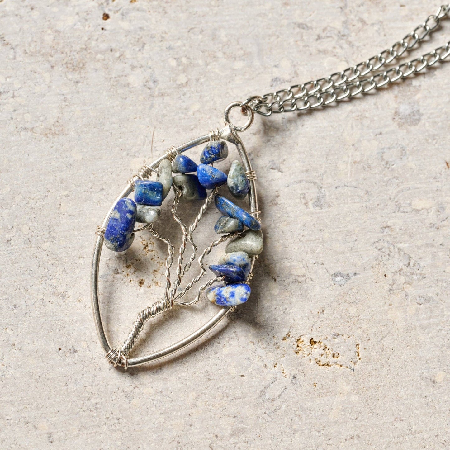 Lapis Tree Pendant Necklace