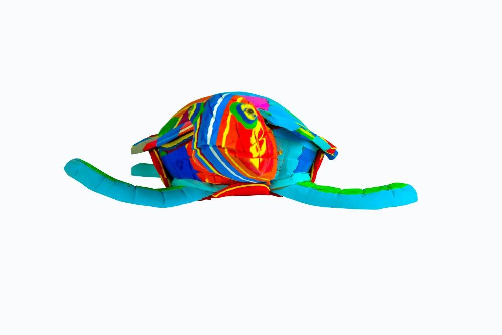 Recycled Flip-Flop Turtle Sculpture- colours vary