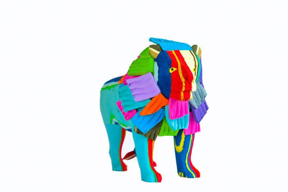 Recycled Lion Flip Flop Sculpture- colours vary