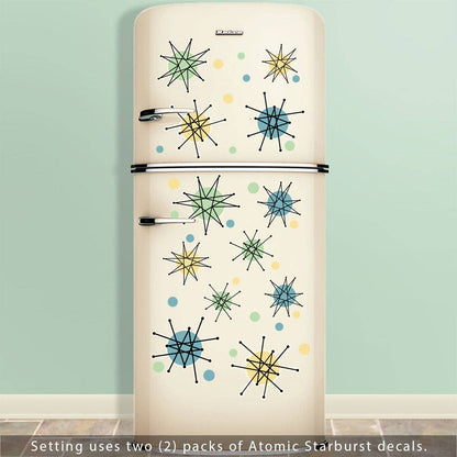 Retro Starburst Wall Stickers Retro Classic Set of 18