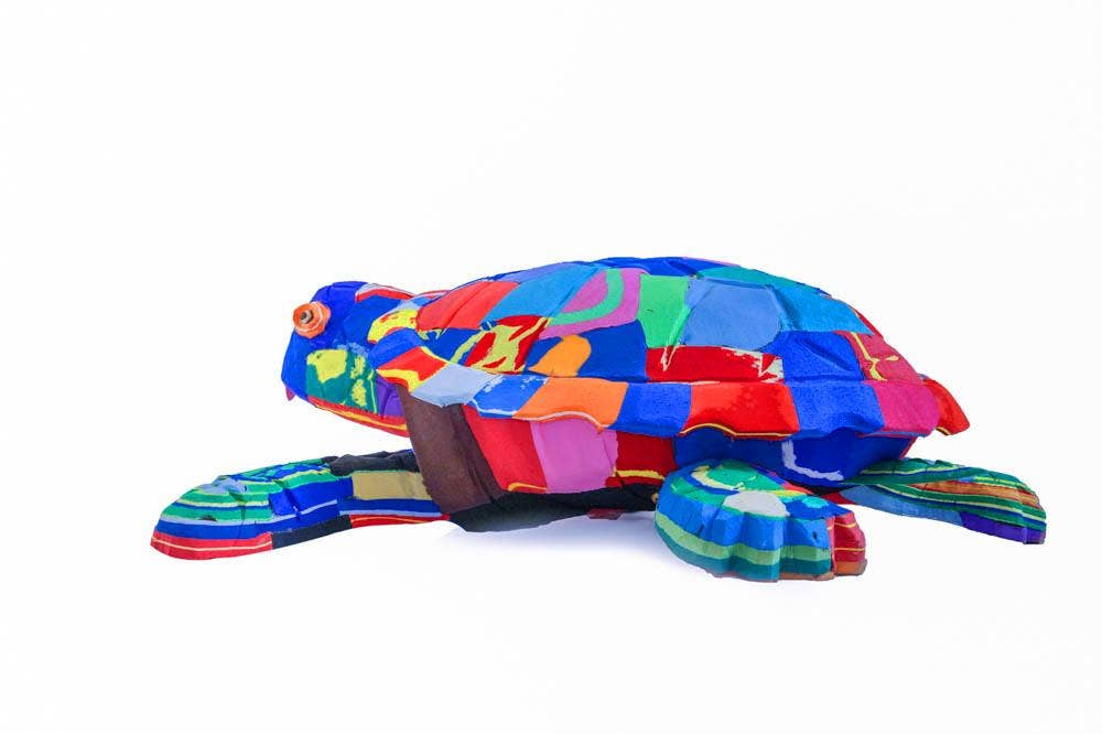 Recycled Flip-Flop Turtle Sculpture- colours vary