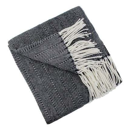 Charcoal H'bone Throw Blanket 50"x60"