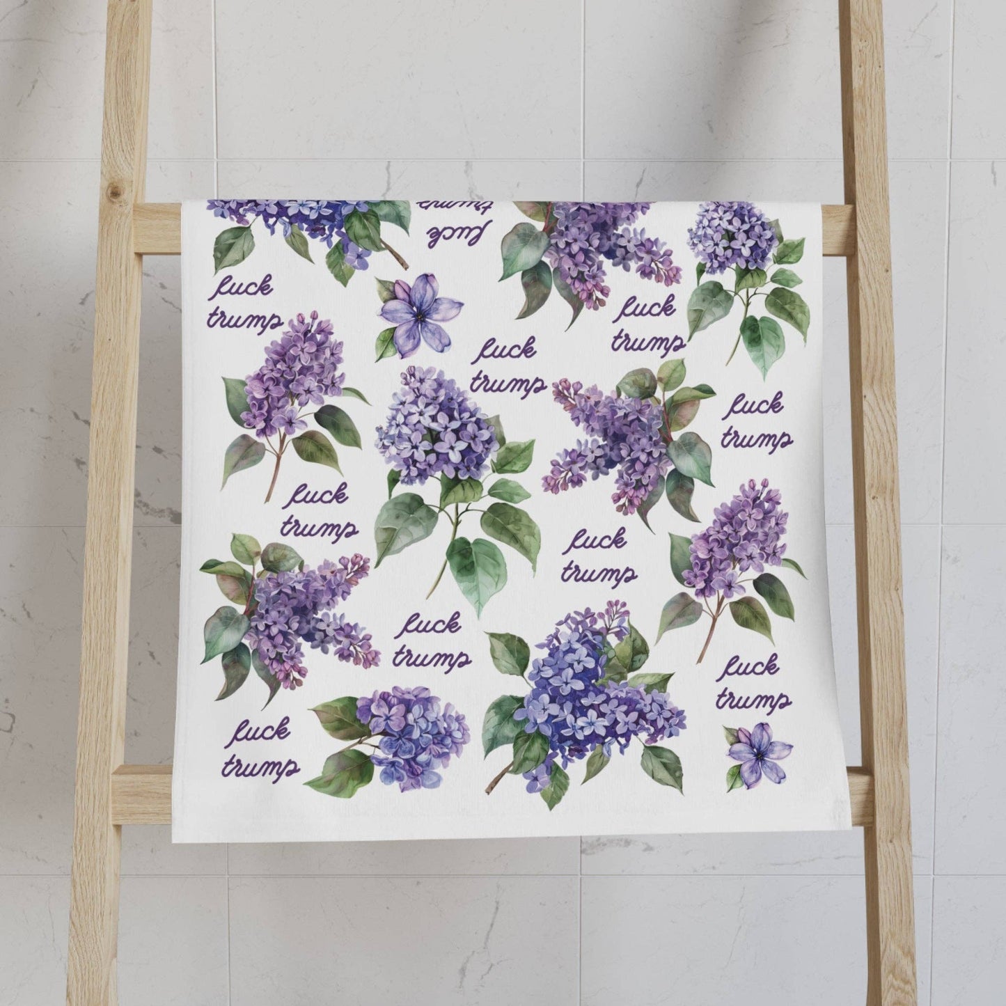 Subtle Lilac F*ck Trump Hand Towel