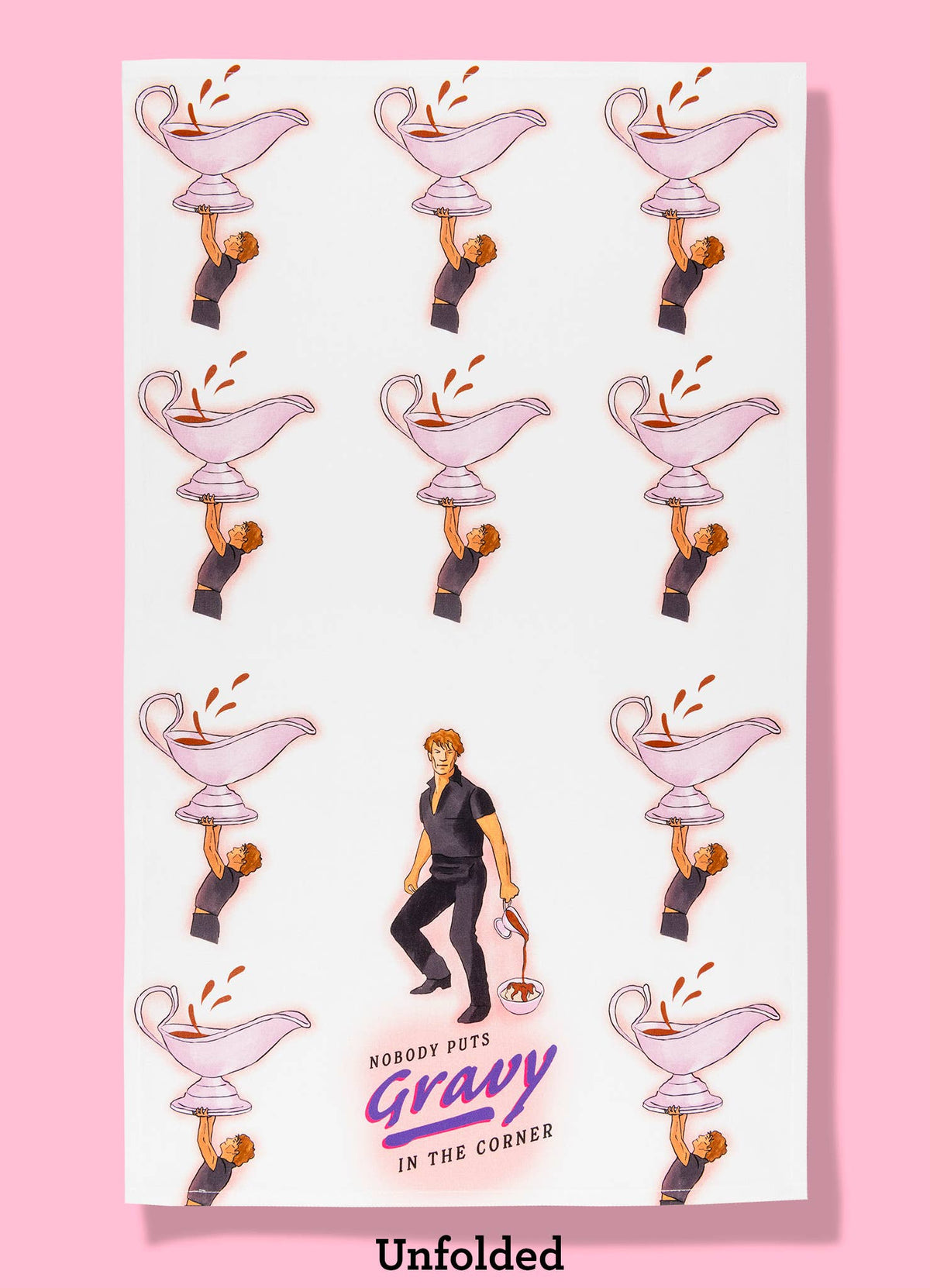 Nobody Puts Gravy in a Corner Tea Towel Four Pack
