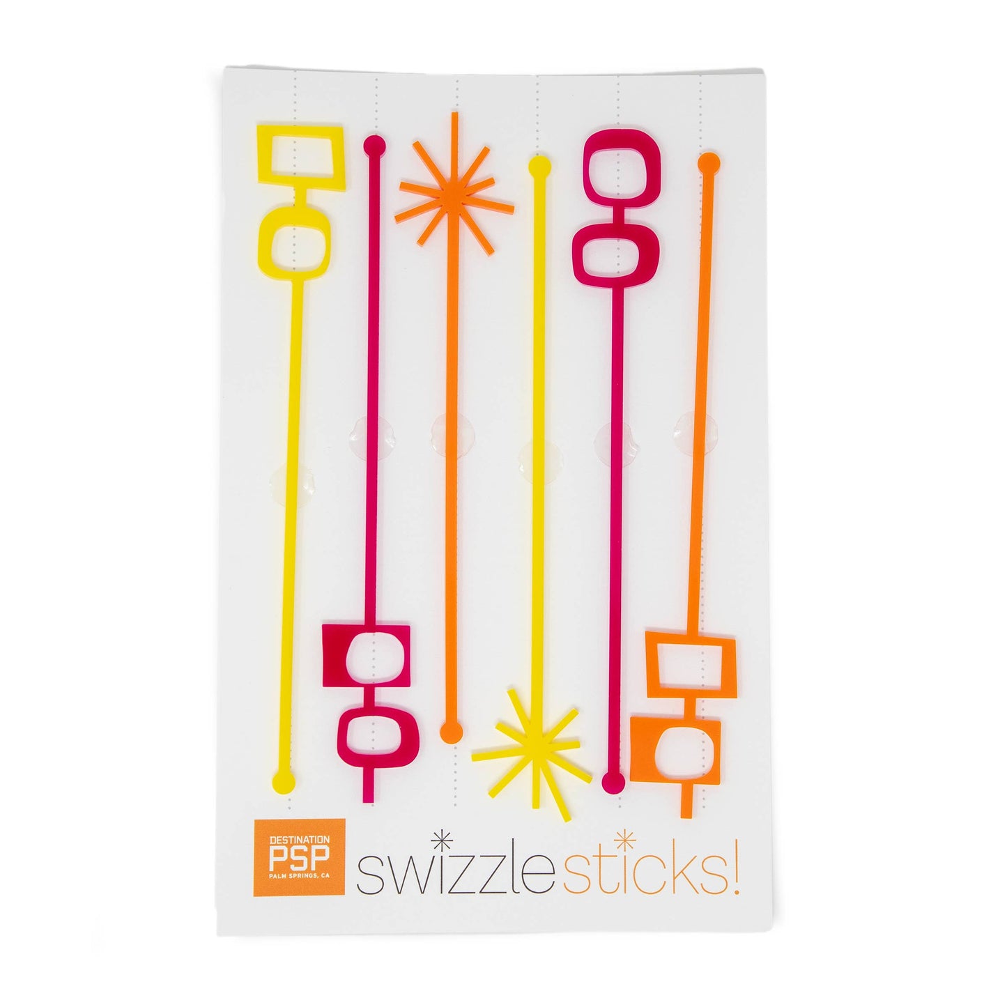 PSP-Acrylic Swizzle Stick Set  - Atomic Orange Yellow