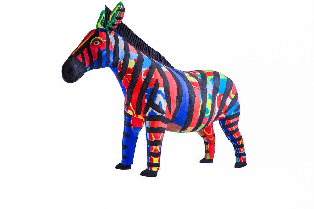 Zebra Flip Flop Sculpture - colours vary