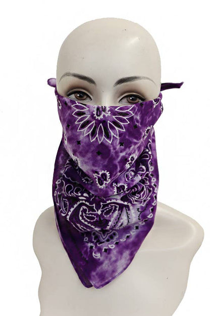 Tie Dye Rainbow Print Paisley Bandana