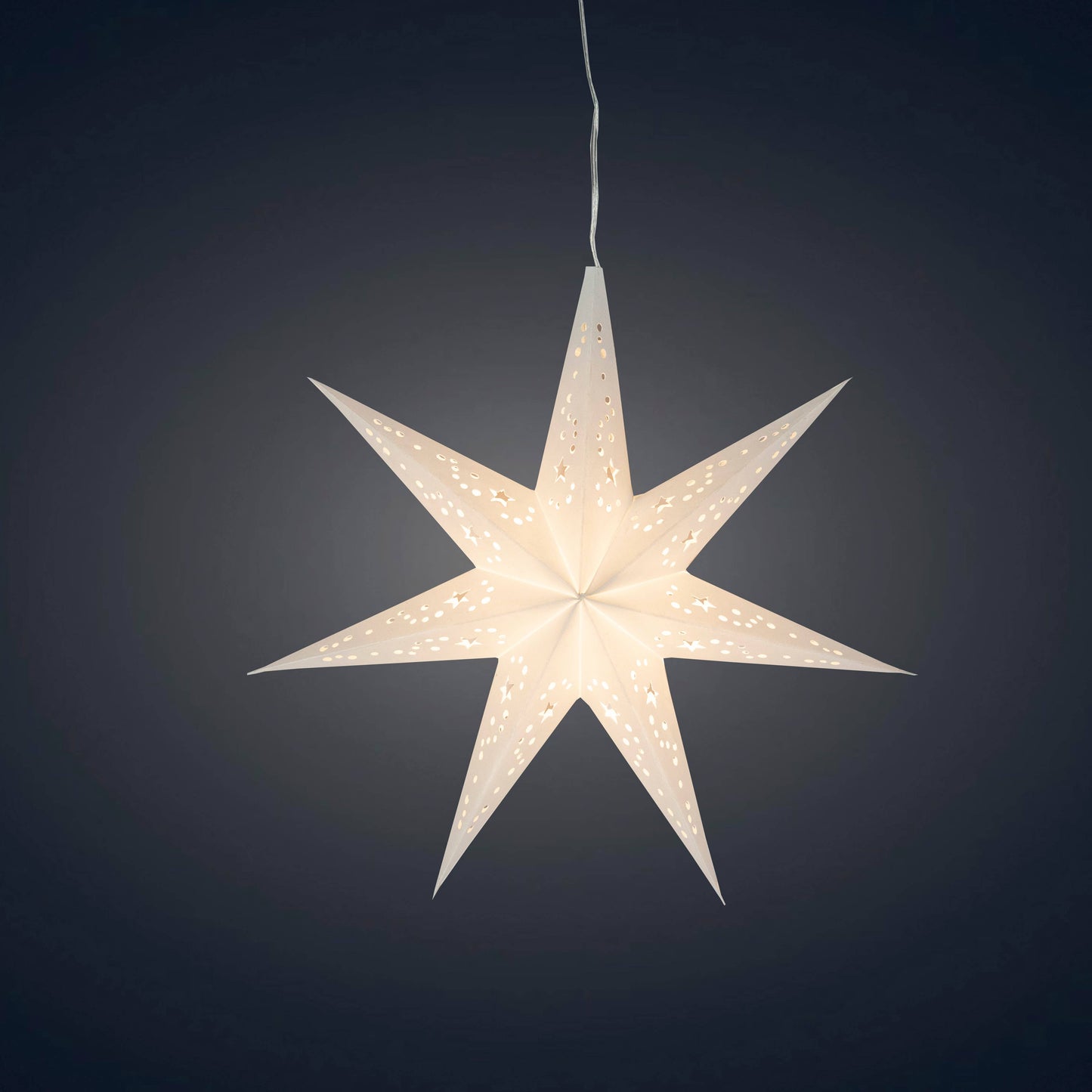 Twinkle Star ~ 7 Pointer, 9", White Paper Star Lantern Light