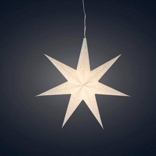 Twinkle Star ~ 7 Pointer, 9", White Paper Star Lantern Light