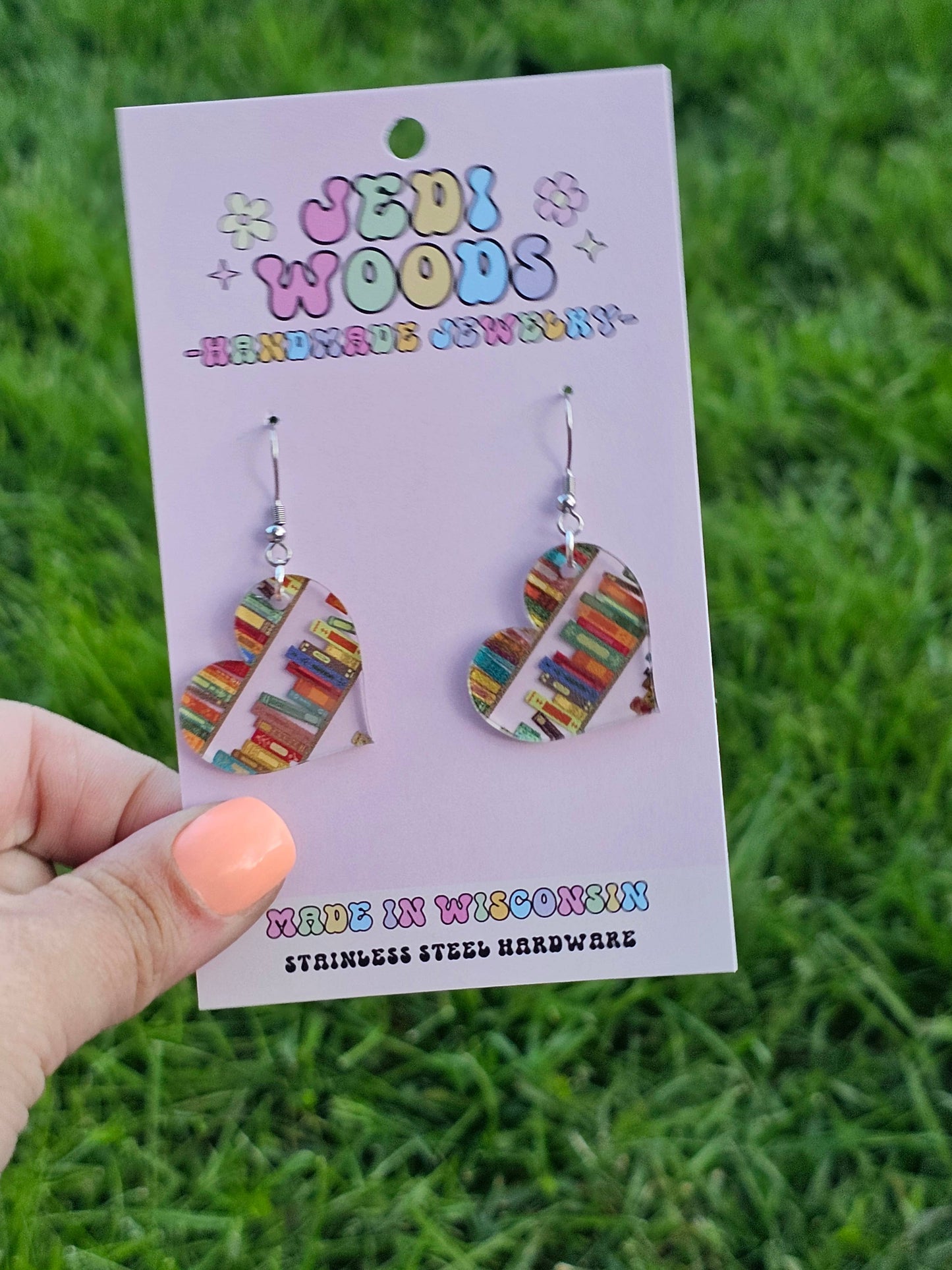Bookish Heart Earrings
