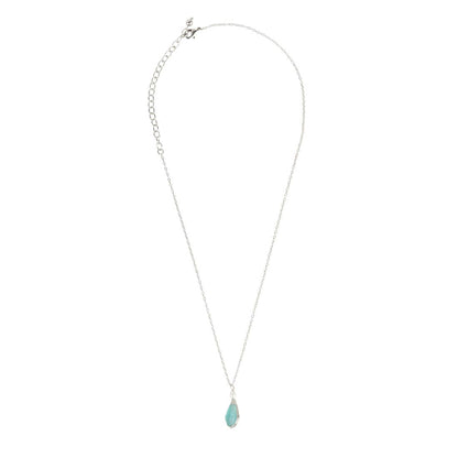 Aqua Pearl Silver Pendant Necklace