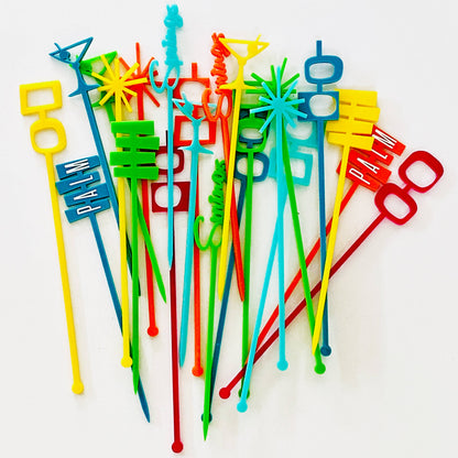 PSP-Acrylic Swizzle Stick Set  - Atomic Orange Yellow
