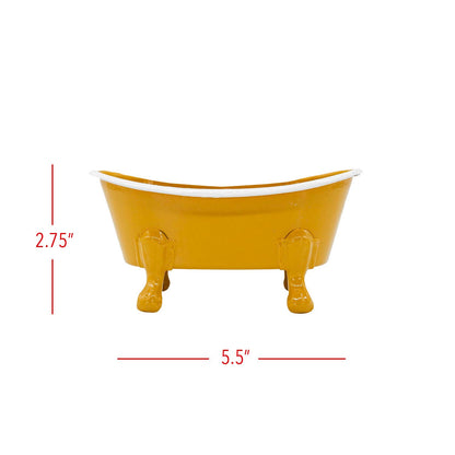 Mustard Enamel Bathtub Metal Soap Dish