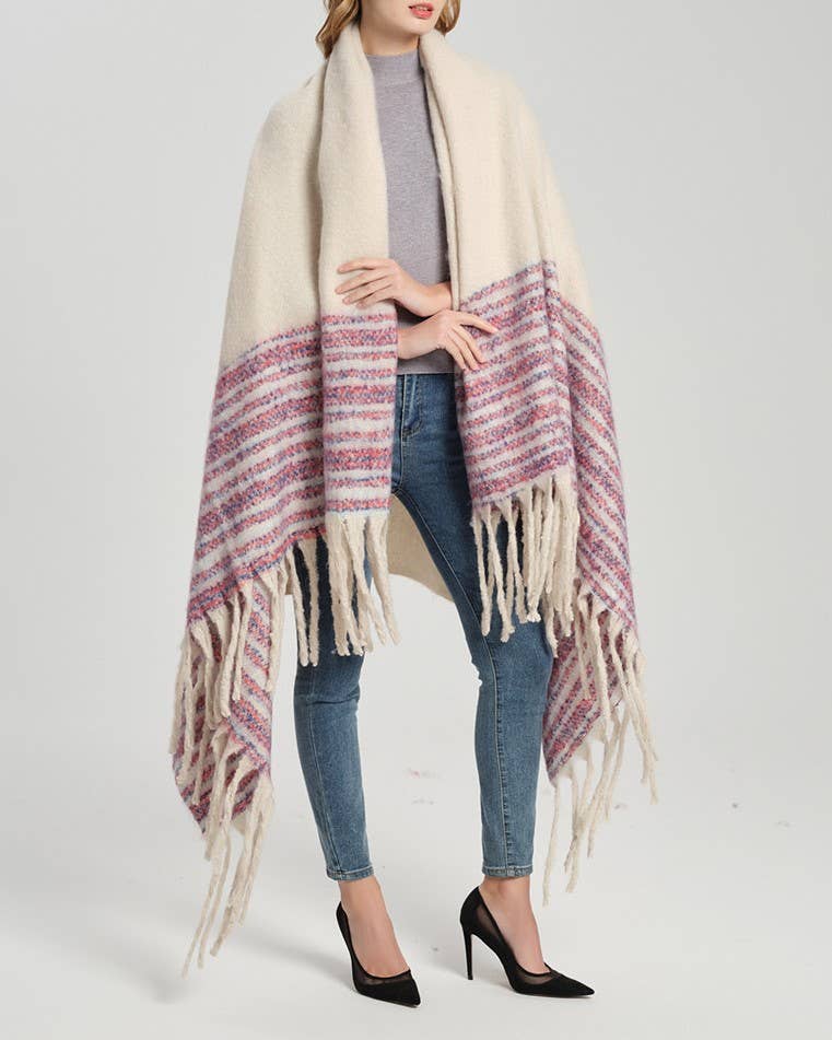 Soft & Cozy Boucle Knit Blanket with tassels
