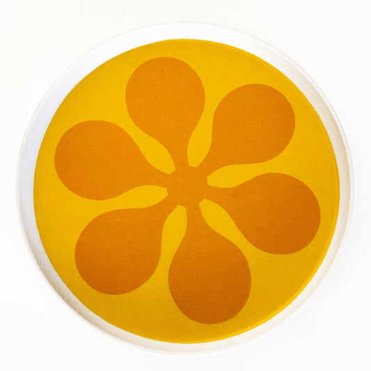 PSP-Modfest Melamine Salad Plates - Yellow - Set of 4