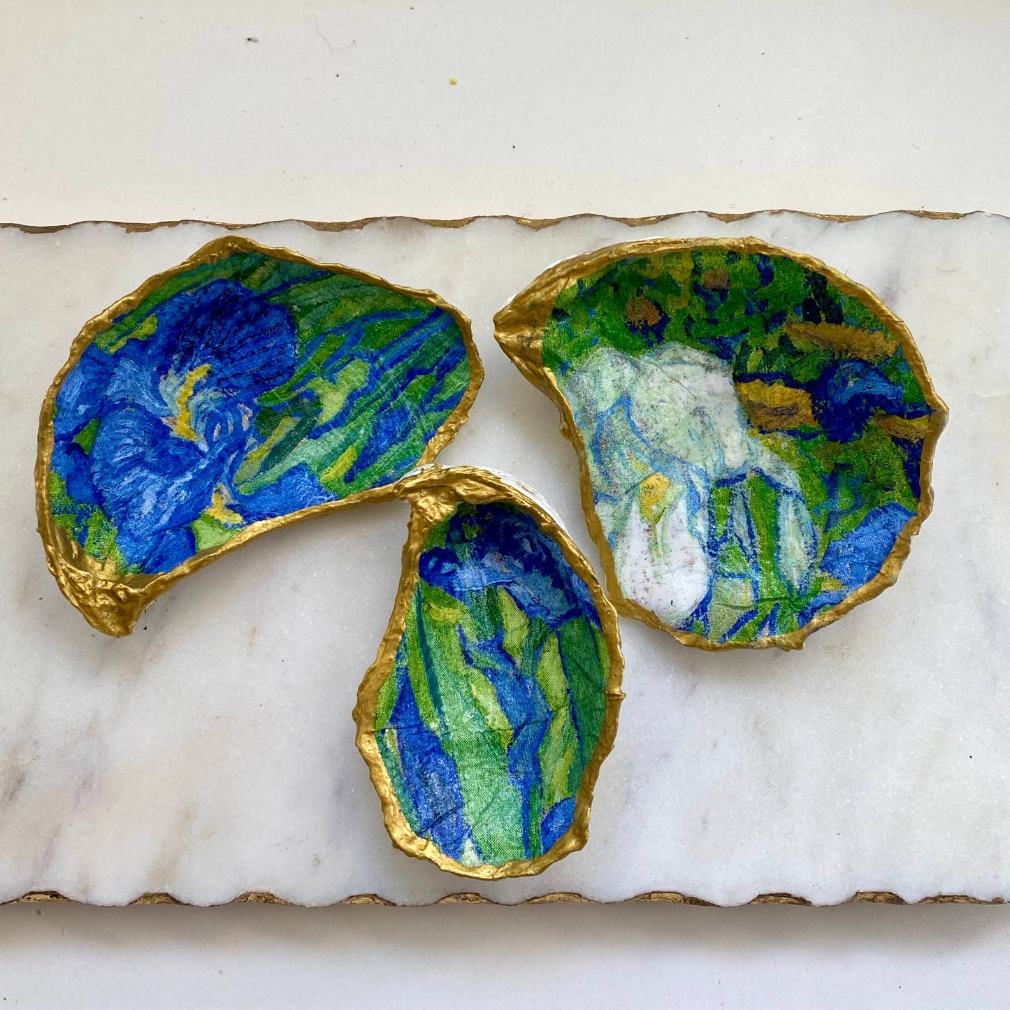 Van Gogh Iris Oyster Shell Jewelry Dish