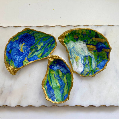 Van Gogh Iris Oyster Shell Jewelry Dish