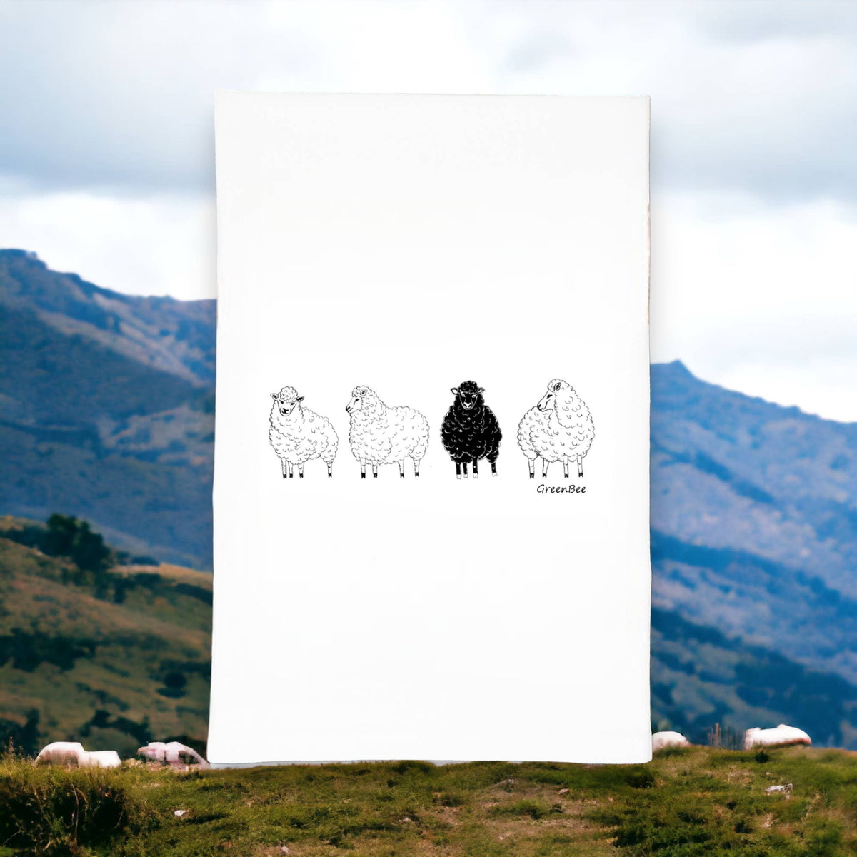 One of a Kind- Black Sheep Towel 28"x28"