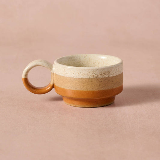 Mini Espresso Stoneware Mug- soft orange