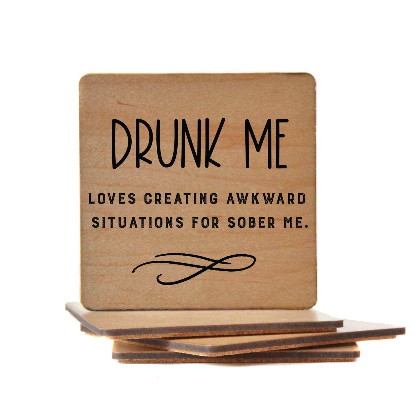 Drunk Me Loves Creating Wood Coaster Gifts