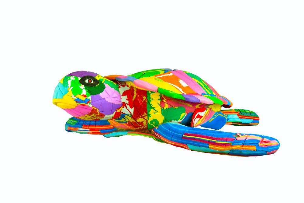 Recycled Flip-Flop Turtle Sculpture- colours vary