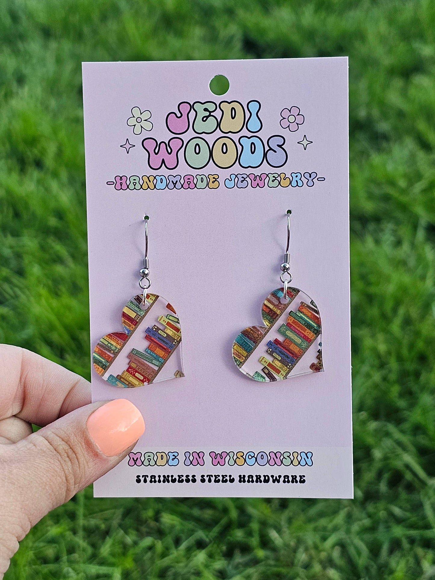 Bookish Heart Earrings