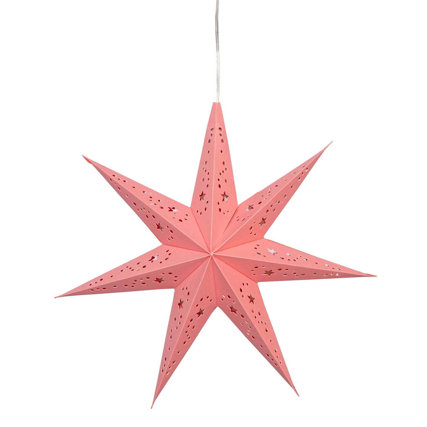 Twinkle Star 7 Point 9" Pink Paper Star Lantern Light